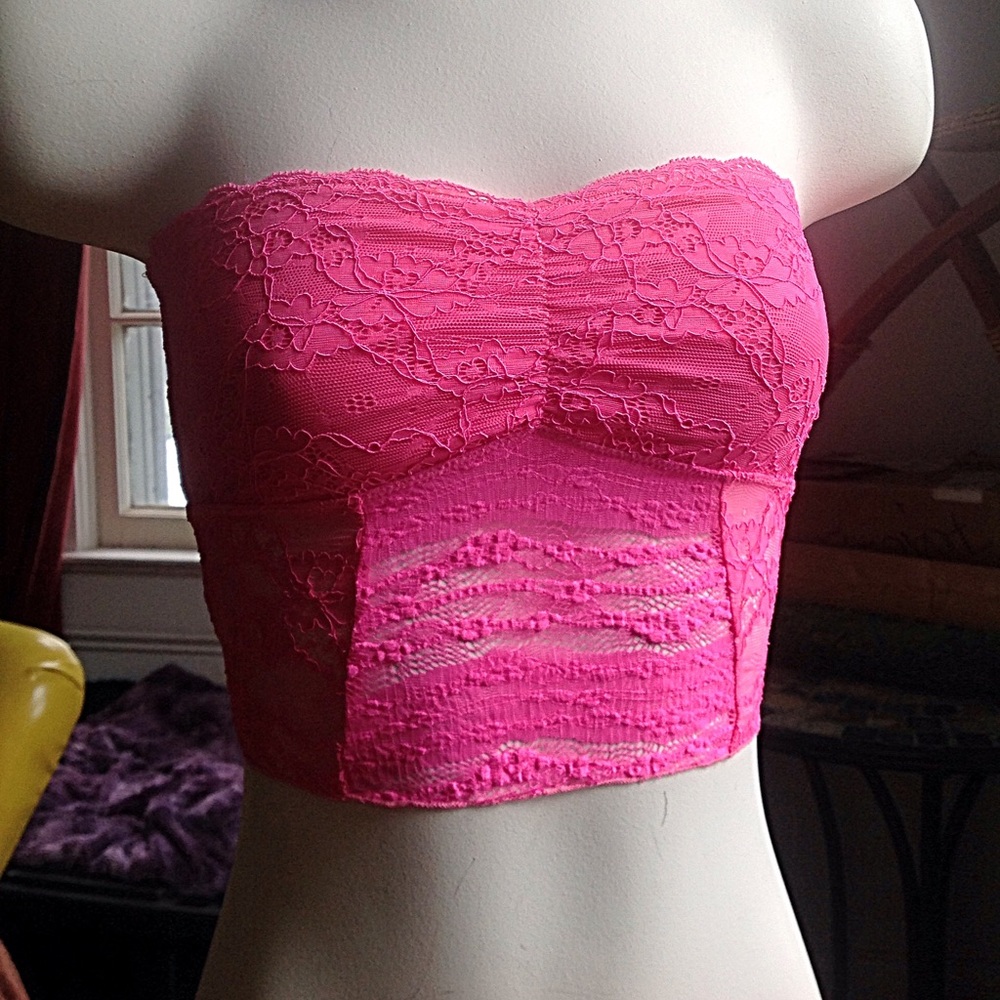 💘 Free People 💘 Hot Pink Lace Galloon Bandeau